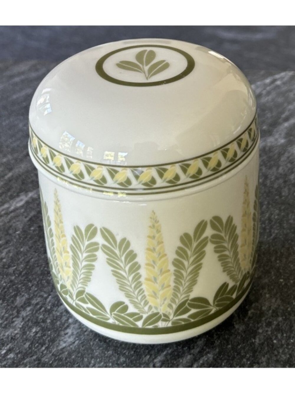 Vintage Estee Lauder Porcelain Jar With Lid 1980 Trinket Dish Aliage Perennial